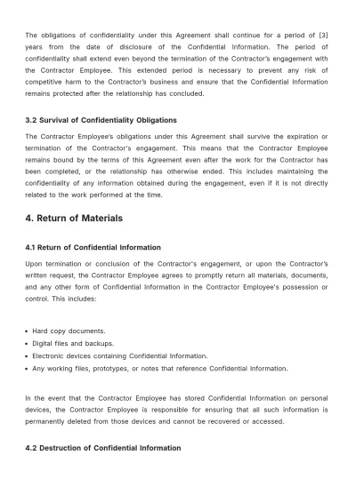 Free Contractor Non-Disclosure Agreement Template to Edit Online