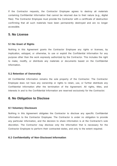 Free Contractor Non-Disclosure Agreement Template to Edit Online