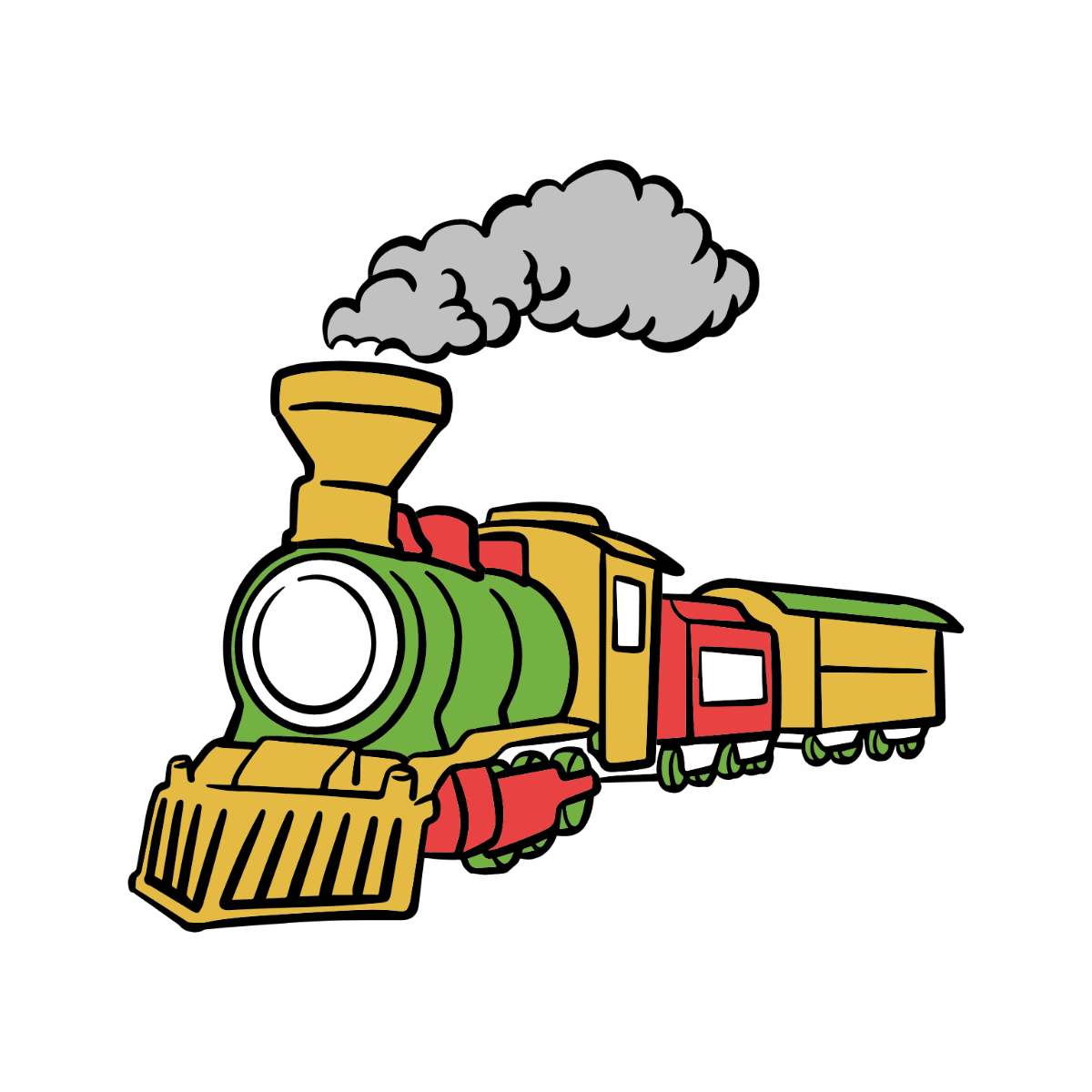 Free Steam Train Clipart Template