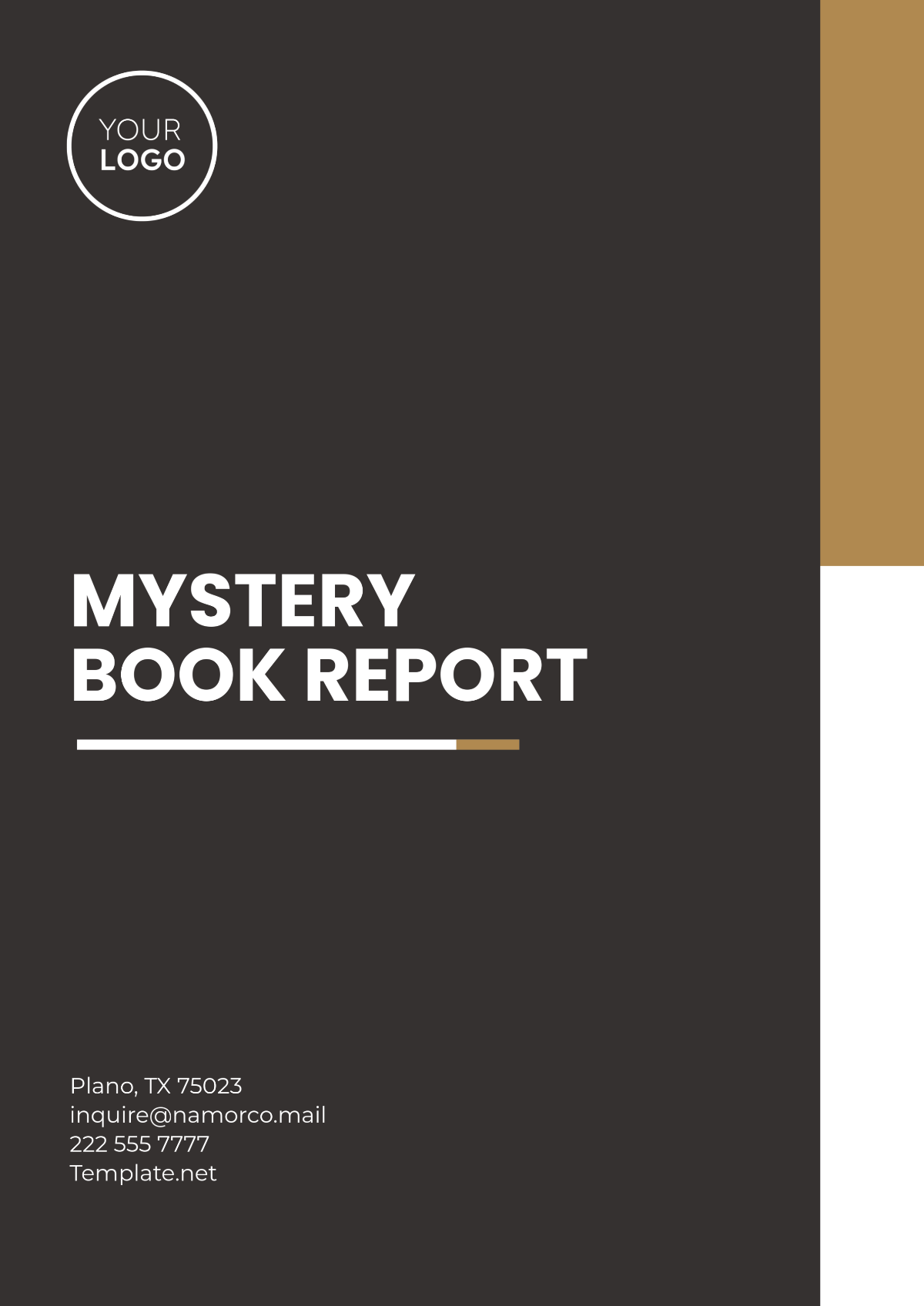 Free Mystery Book Report Template