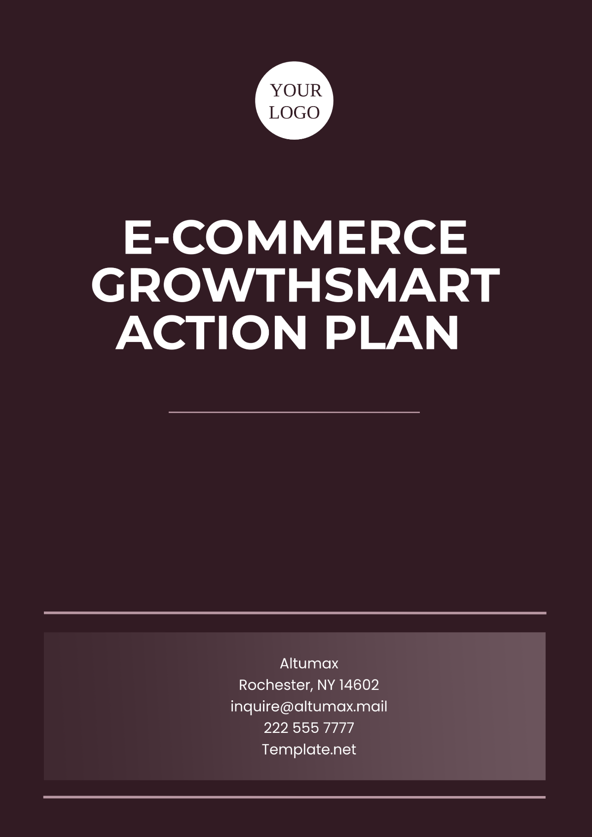 Free E-commerce Growth Smart  Action Plan Template