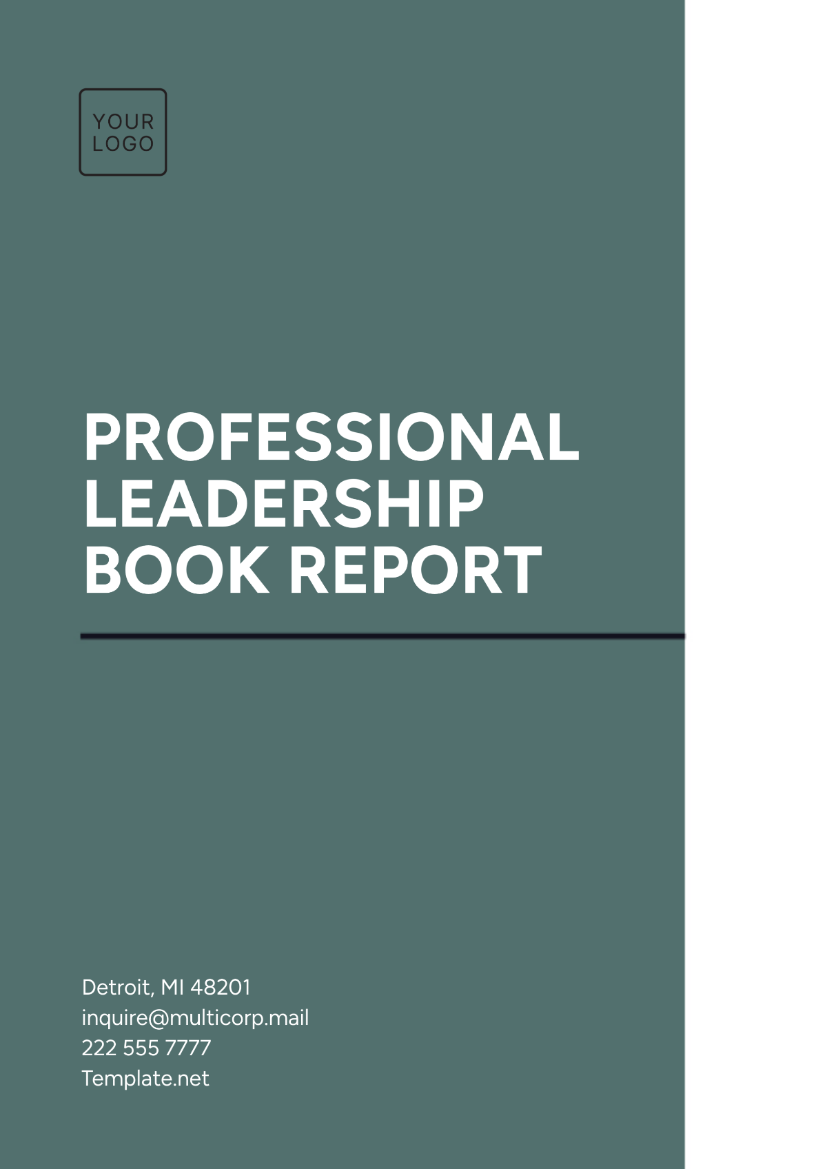 Free Professional Leadership Book Report Template