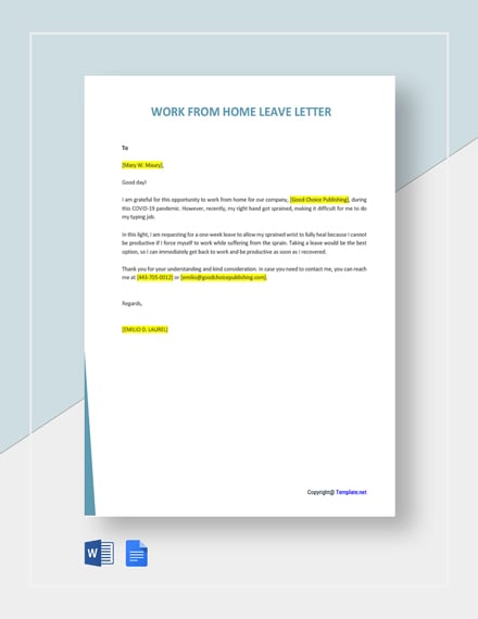 Working From Home Letter from images.template.net