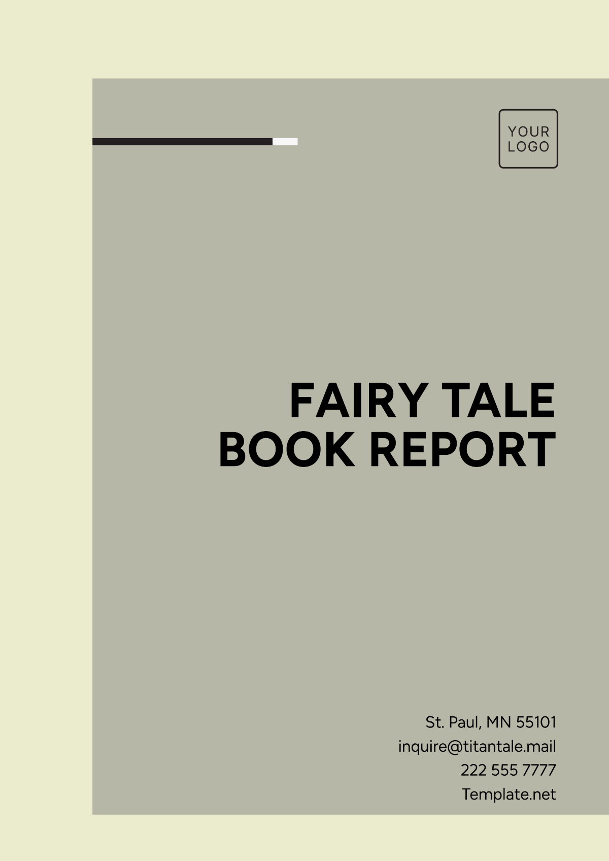 Free Fairy Tale Book Report Template