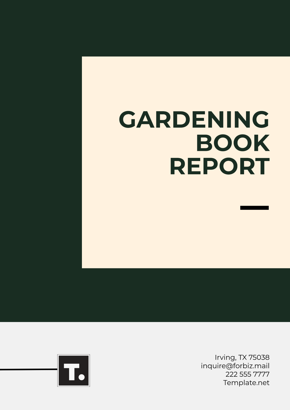 Free Gardening Book Report Template