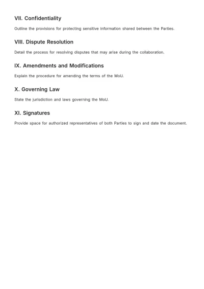 Free MoU Outline Template for NGOs to Edit Online