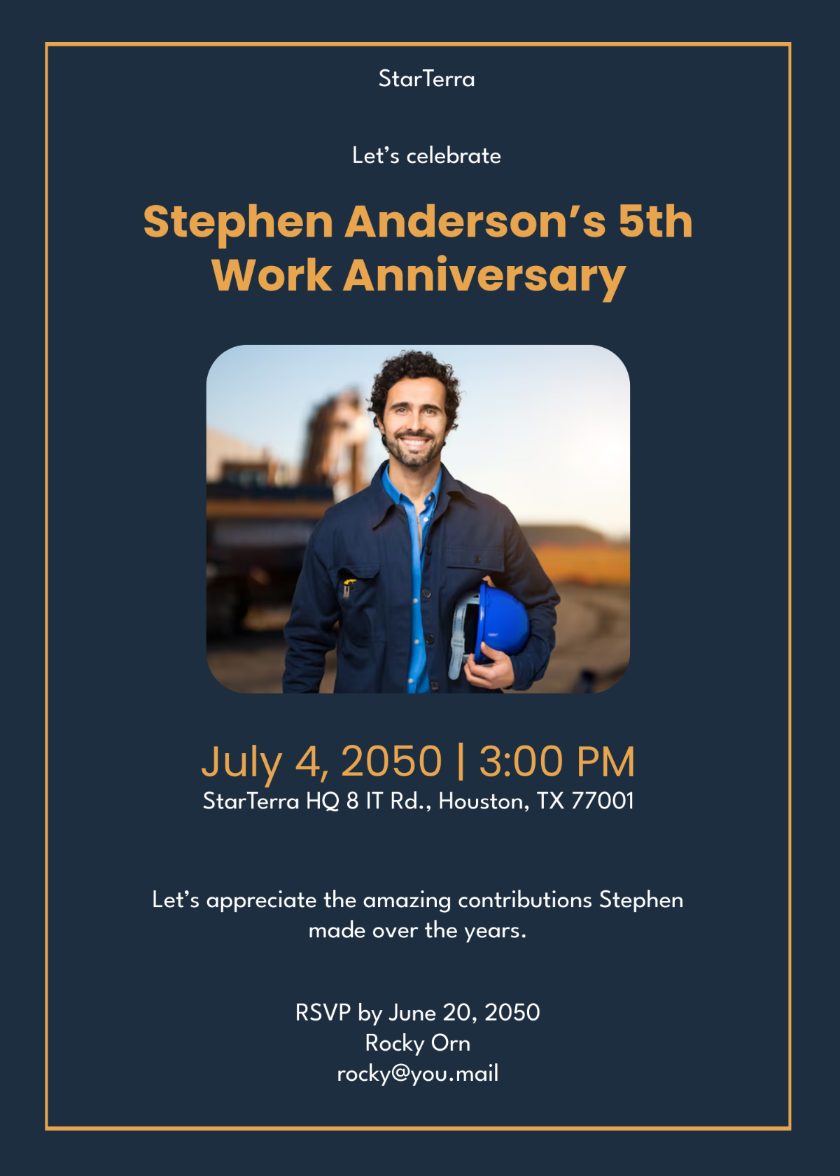 Free Modern Work Anniversary Invitation Template