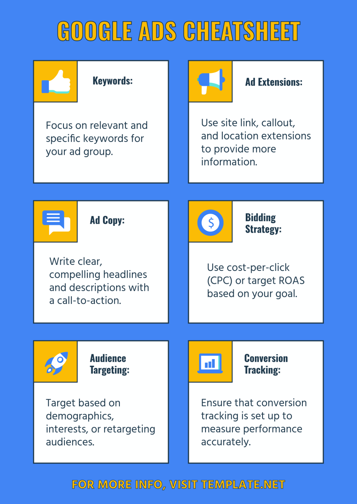 Free Google Ads Cheatsheet Template