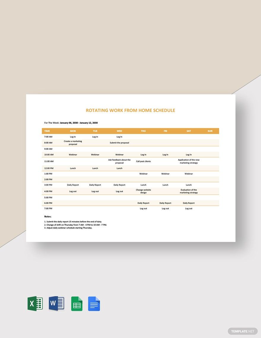 Compressed Work Week Schedule Policy Template Google Docs Word 