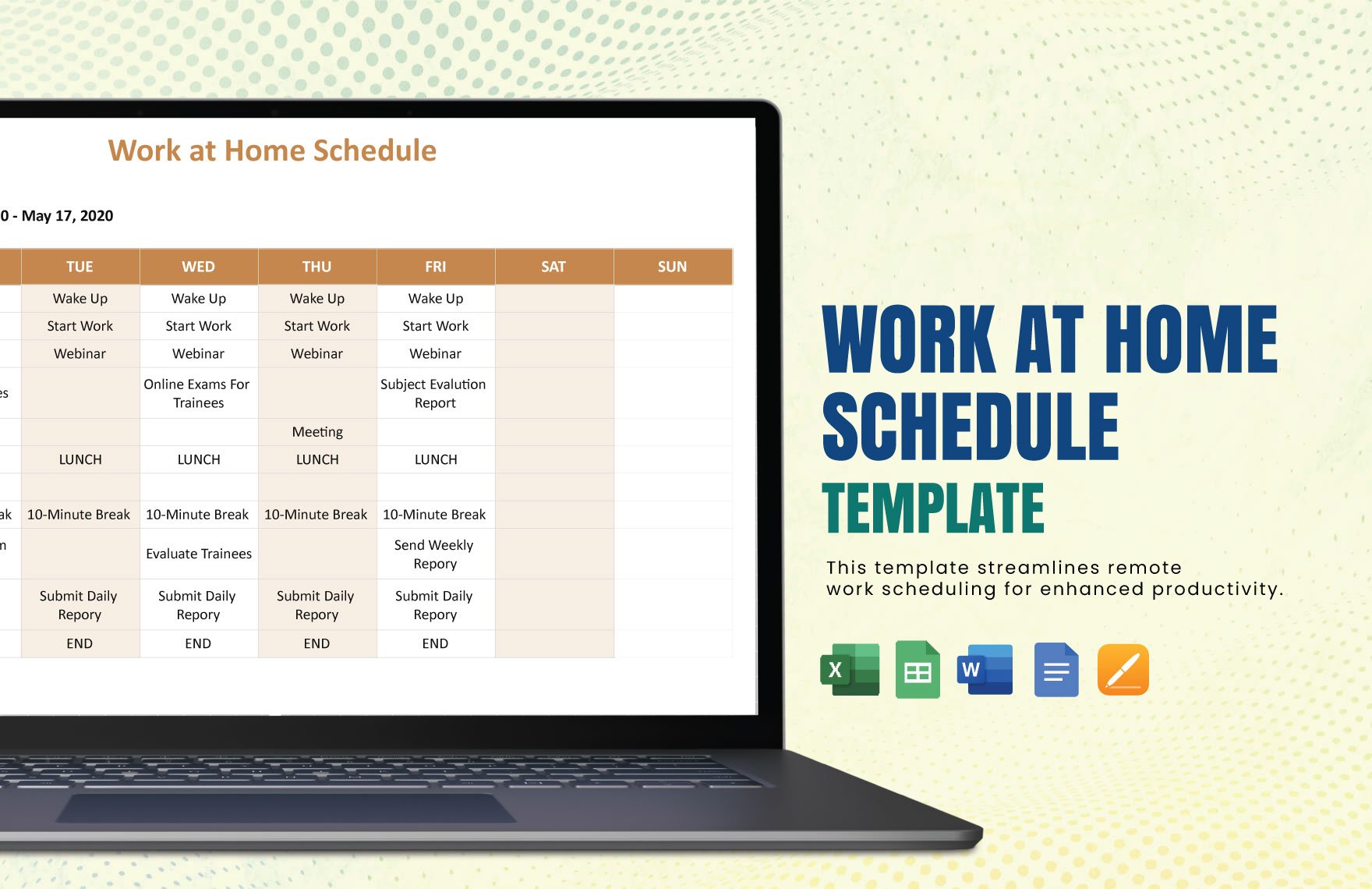 Work at Home Schedule Template