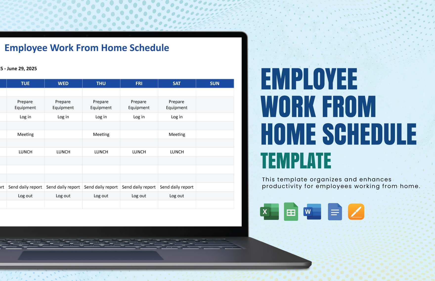 Employee Work From Home Schedule Template