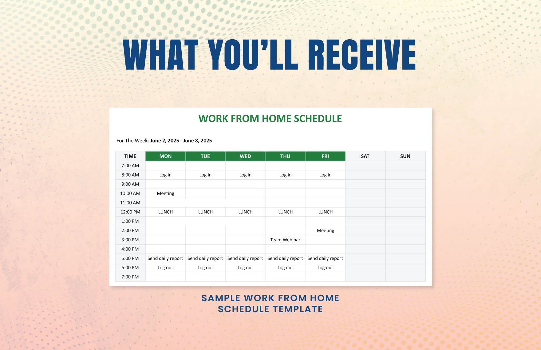 Sample Work From Home Schedule Template
