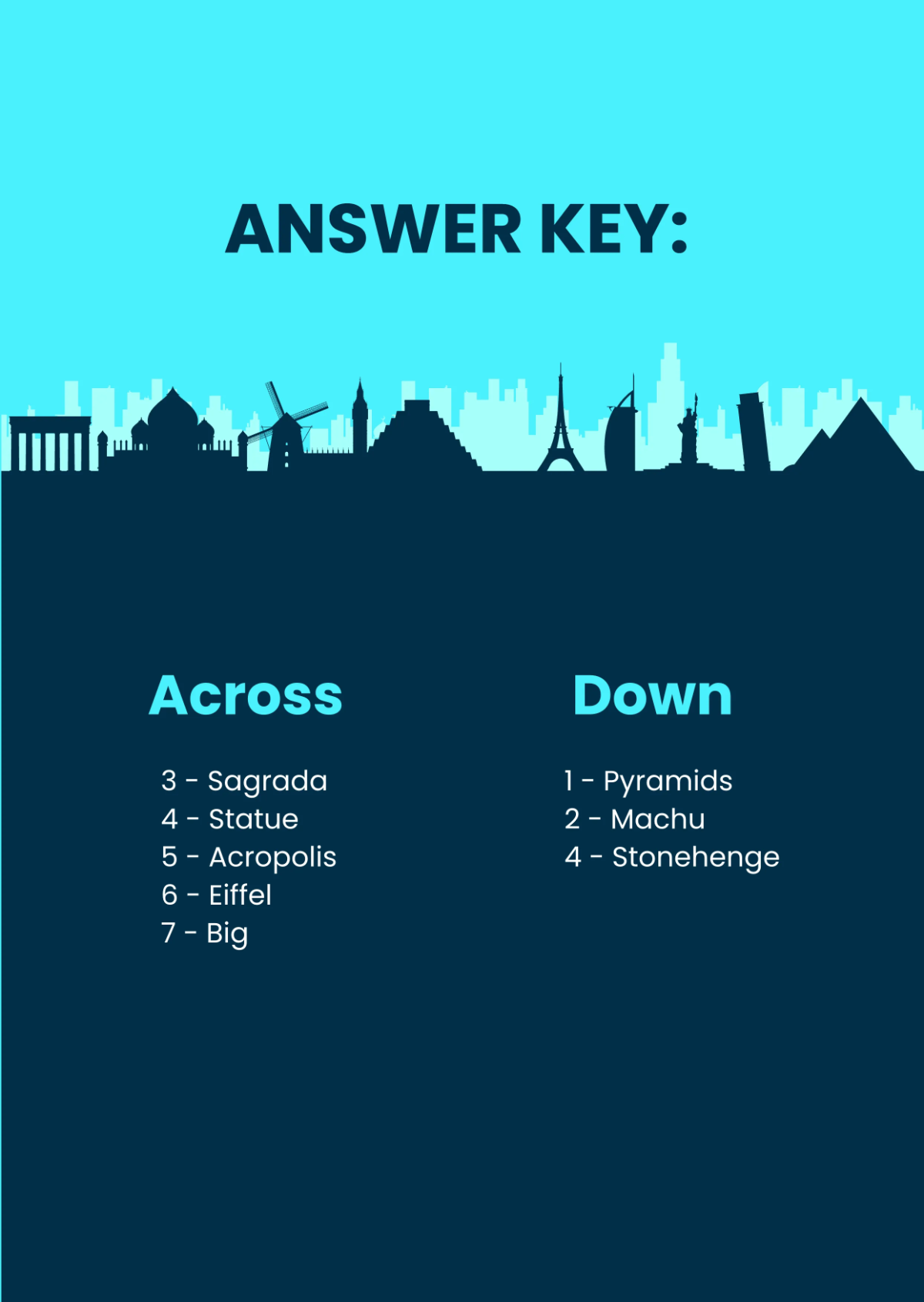 Free Mini Crossword Puzzle Clues Template to Edit Online