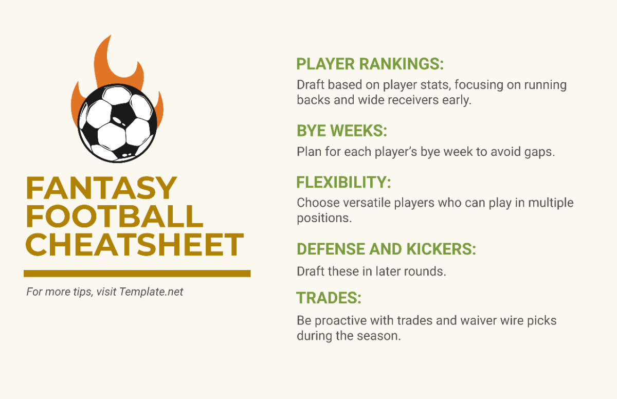 Free Fantasy Football Cheatsheet Template