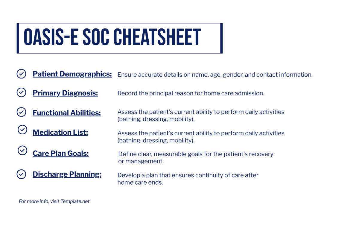 Free Oasis-E SOC Cheatsheet Template