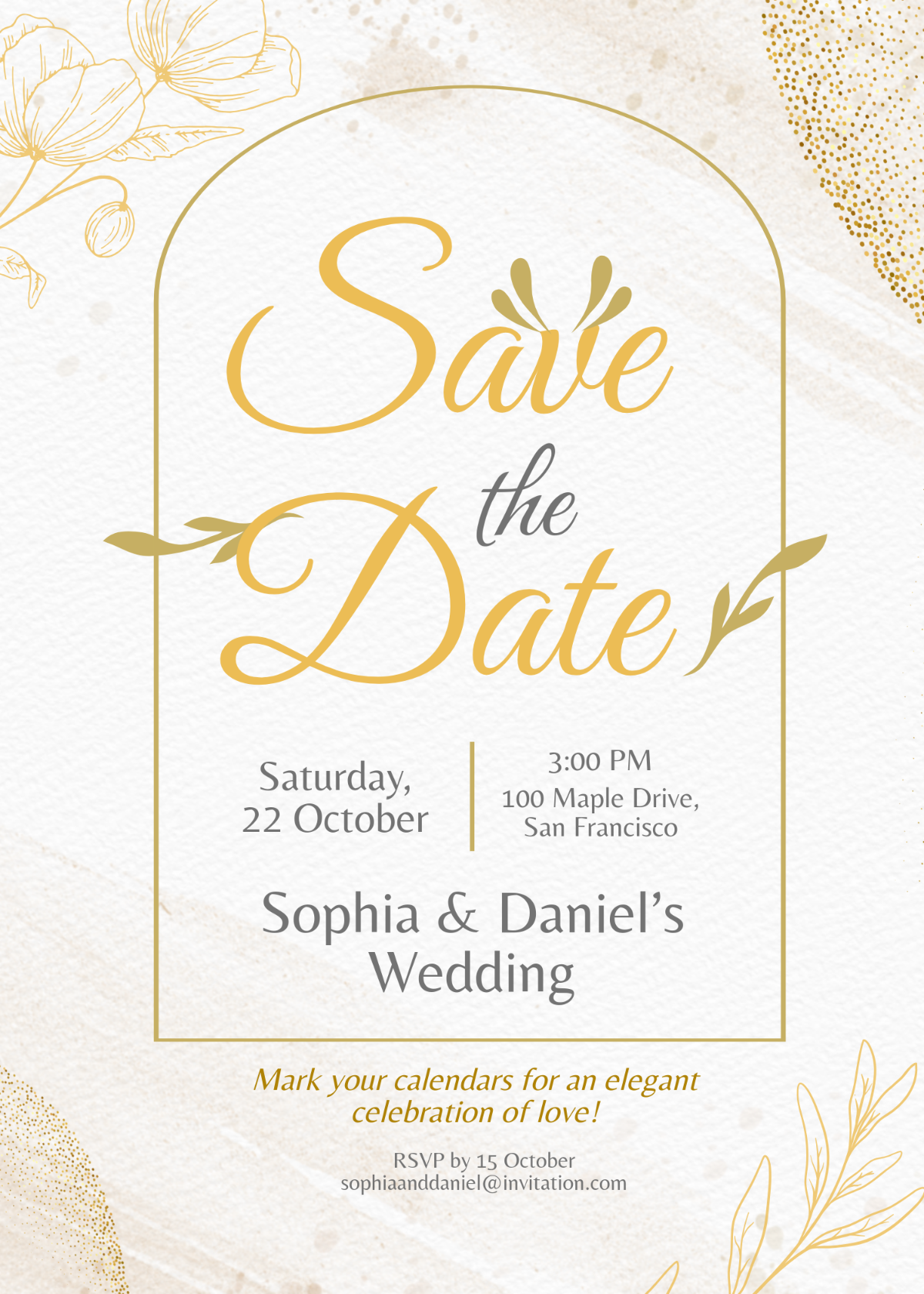 Free Save The Date Elegant Invitation Template