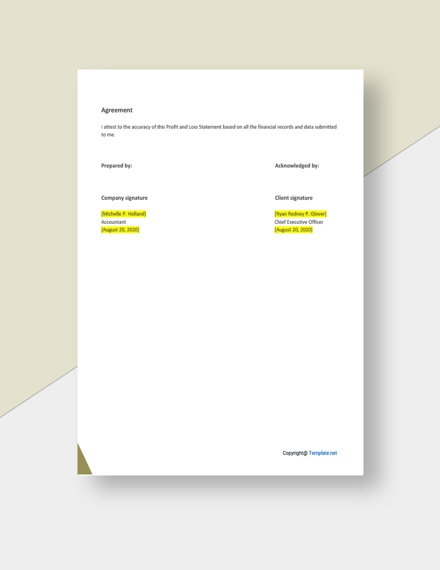 Blank Work From Home Statement Template