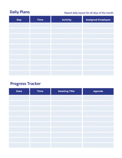 Free Electronic Company Planner Template to Edit Online