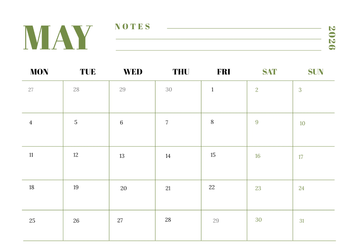 Free Electronic Company Calendar Template to Edit Online