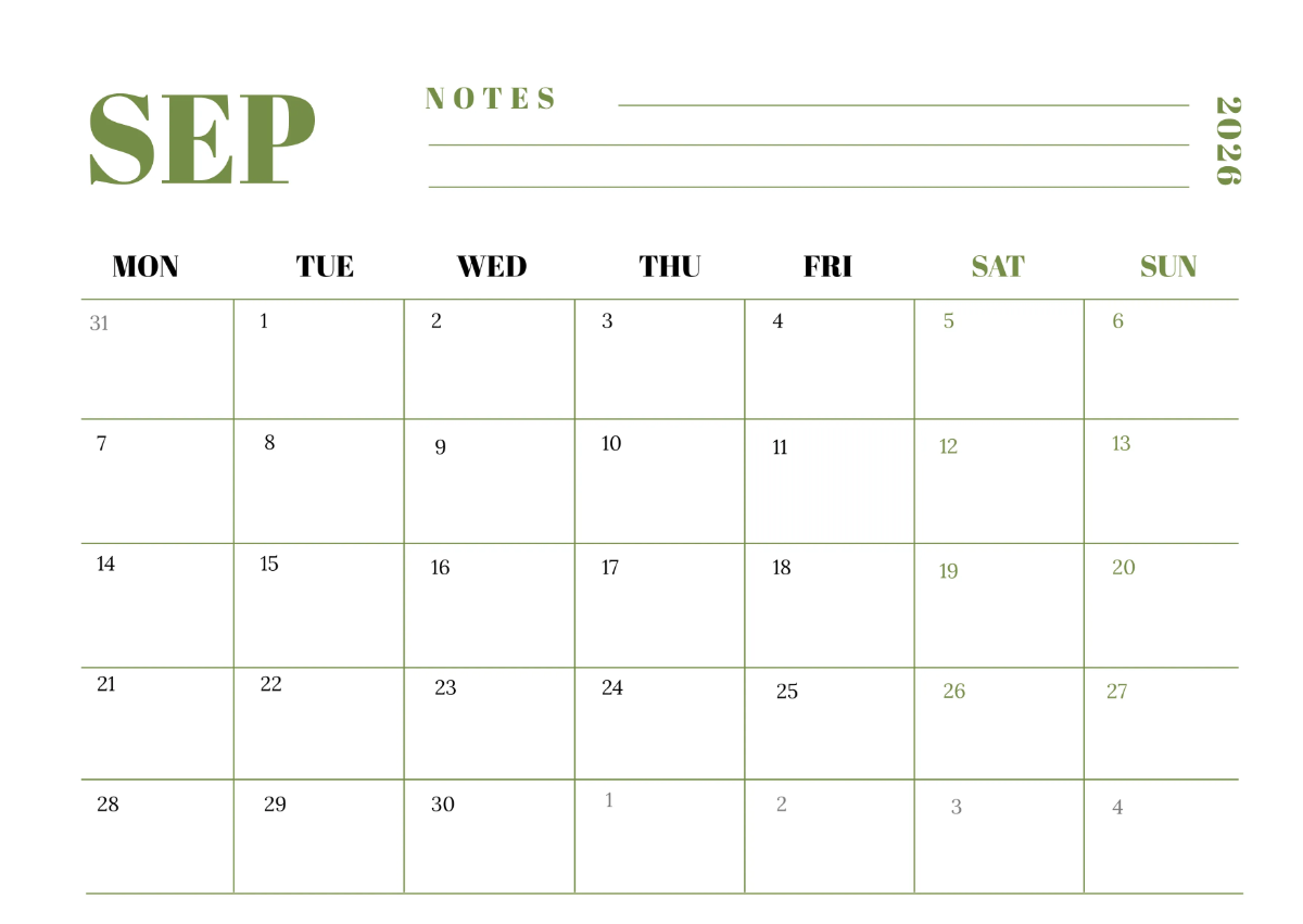 Free Electronic Company Calendar Template to Edit Online