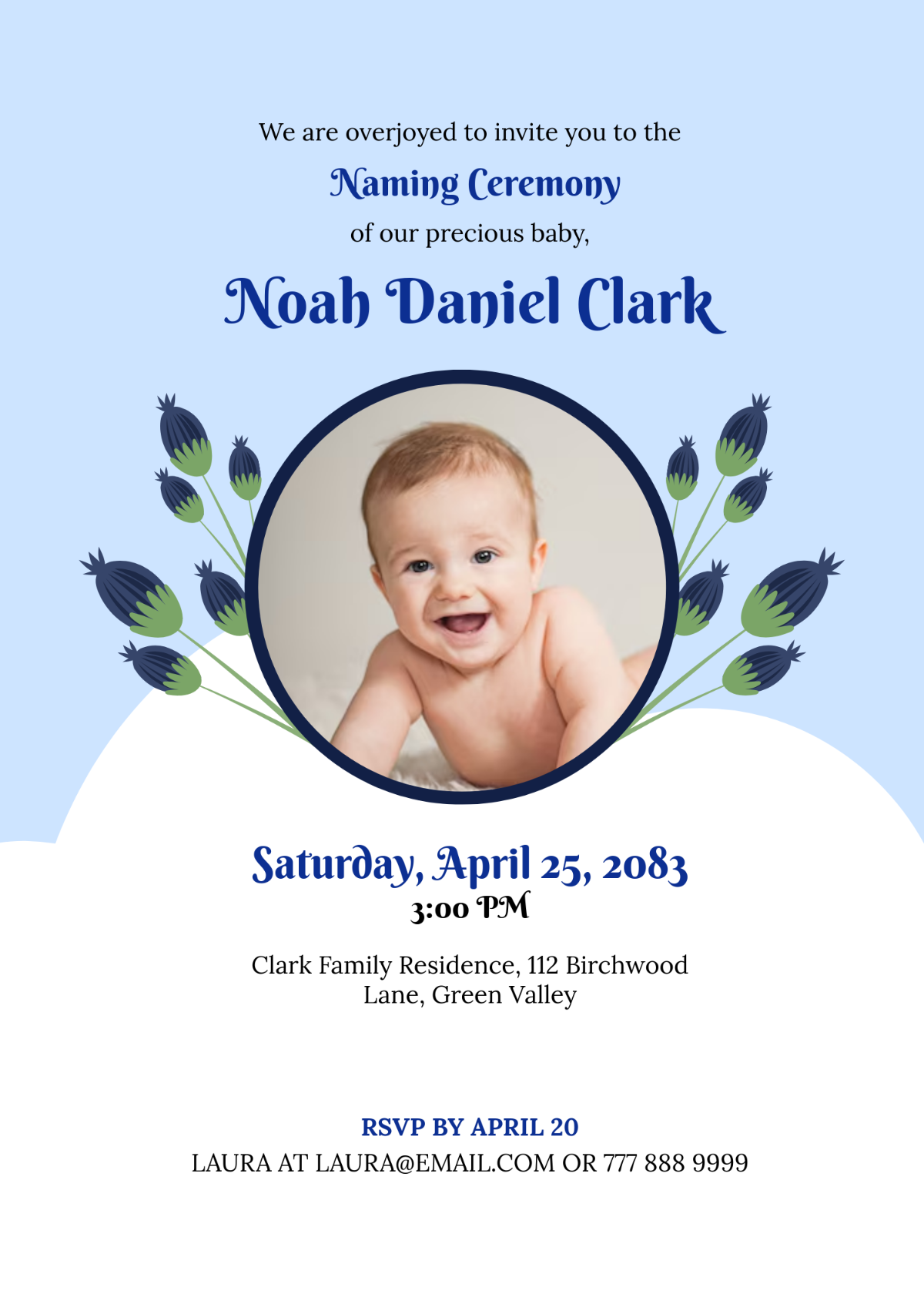 Free Naming Ceremony Invitation Template With Photo