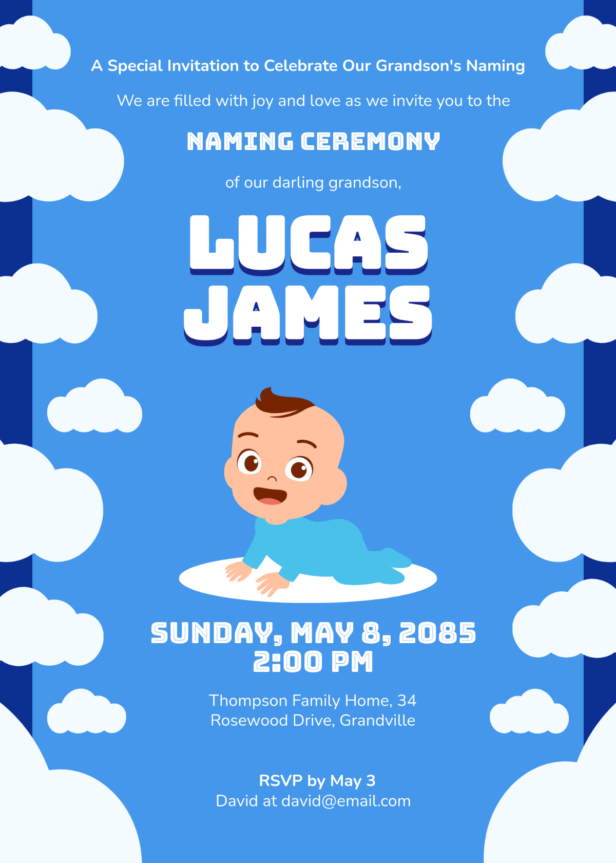 Free Naming Ceremony Invitation Template For Grandson