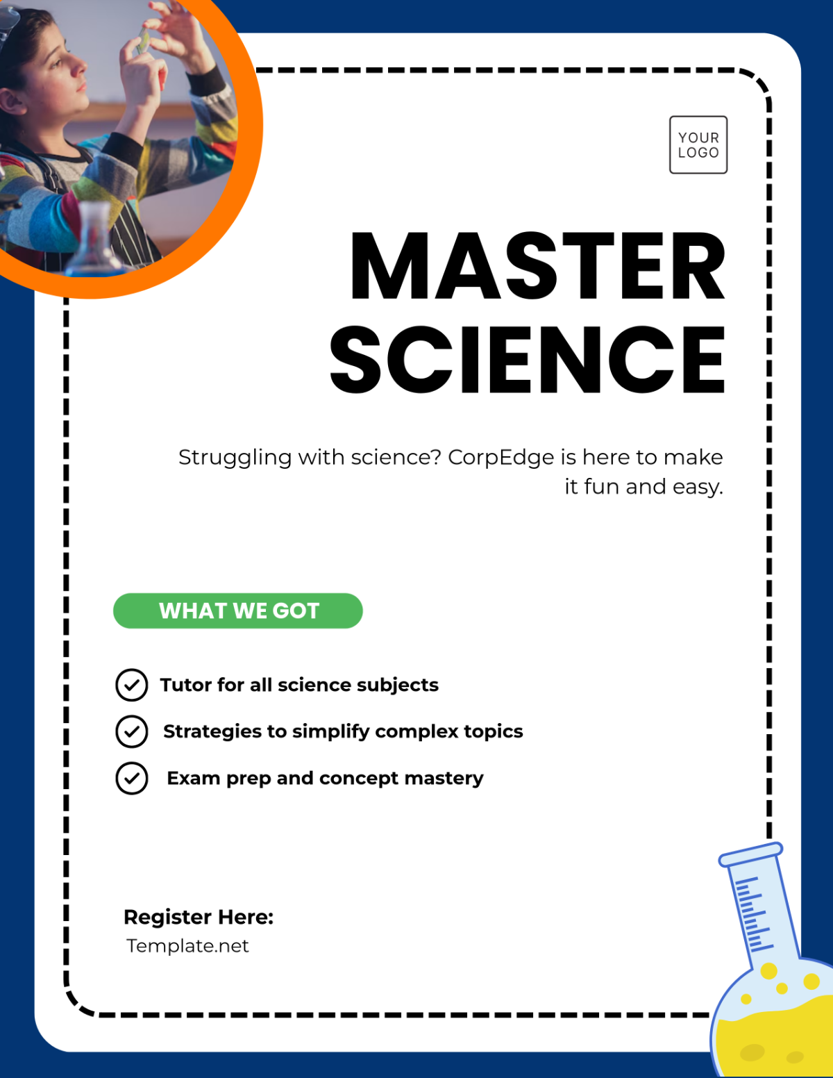 Free Science Tutor Tuition Flyer Template