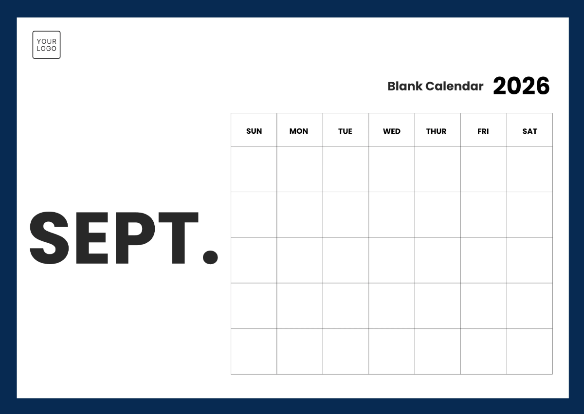 Free Blank Calendar 2026 Template to Edit Online