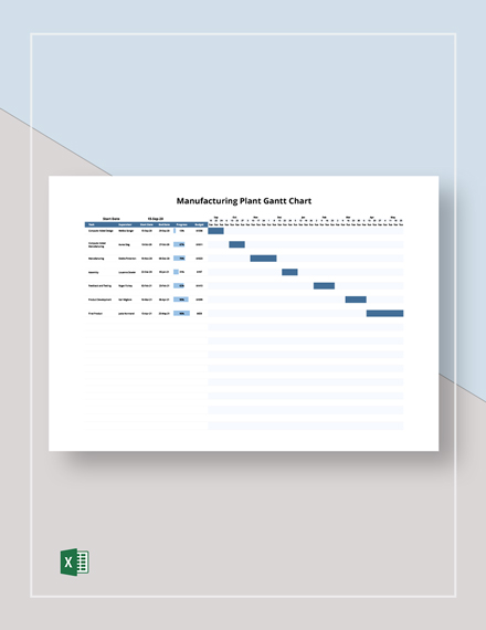 FREE Manufacturing Gantt Chart Template - Download in Excel | Template.net