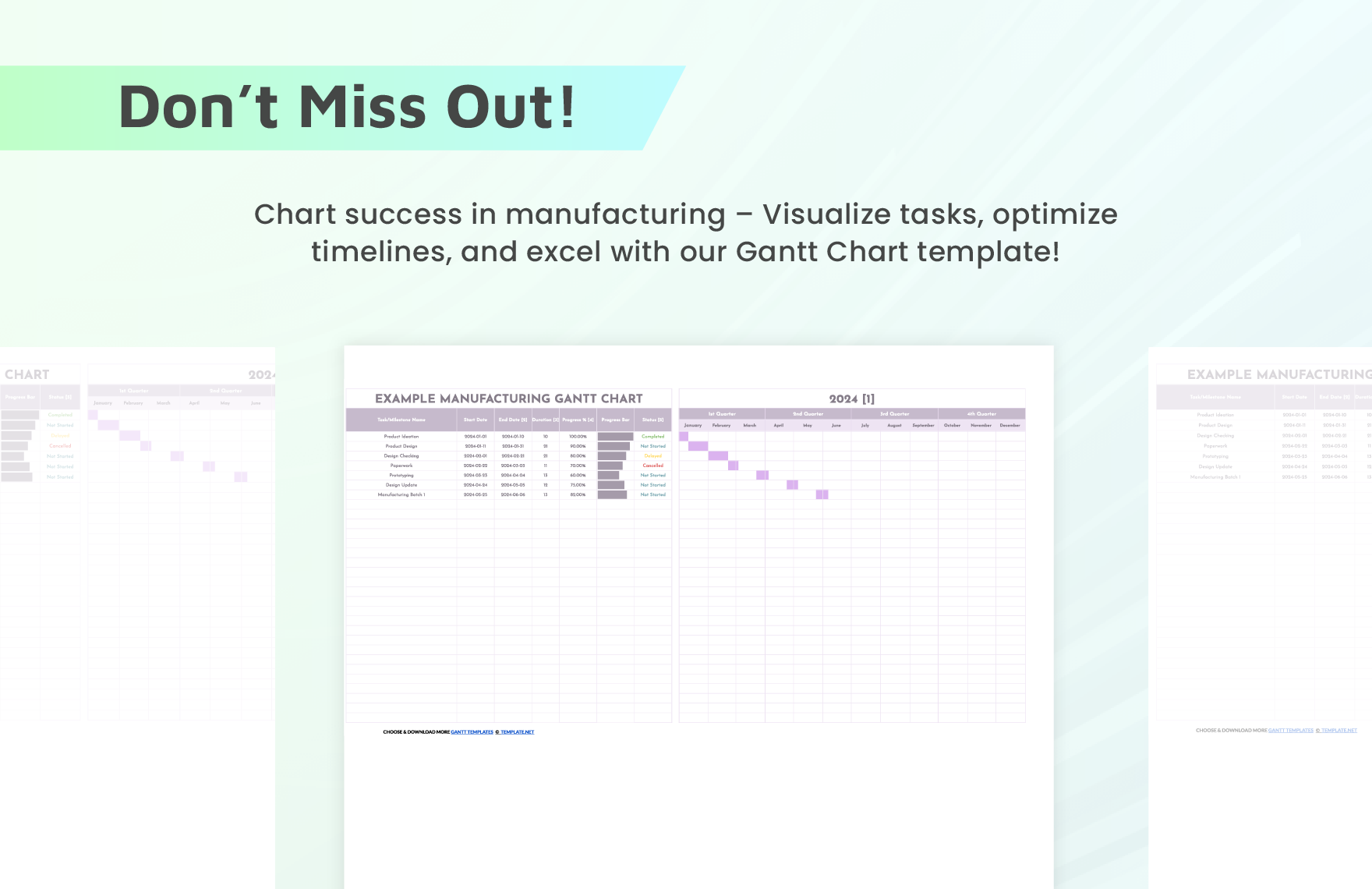 Example Manufacturing Gantt Chart Template