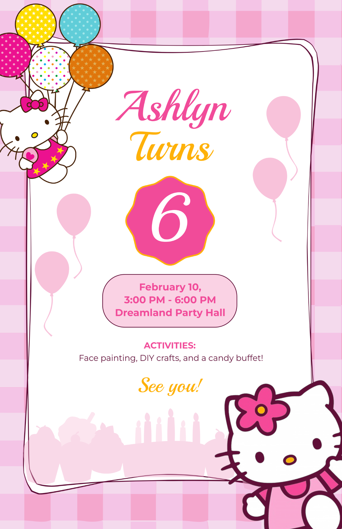 Free Hello Kitty Birthday Party Poster Template