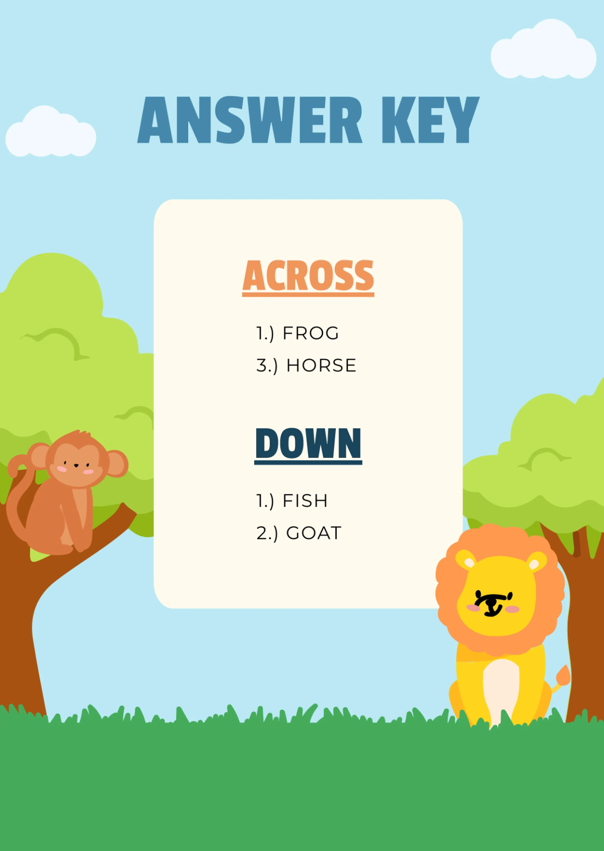 Free Mini Crossword Puzzle for Kids Template to Edit Online