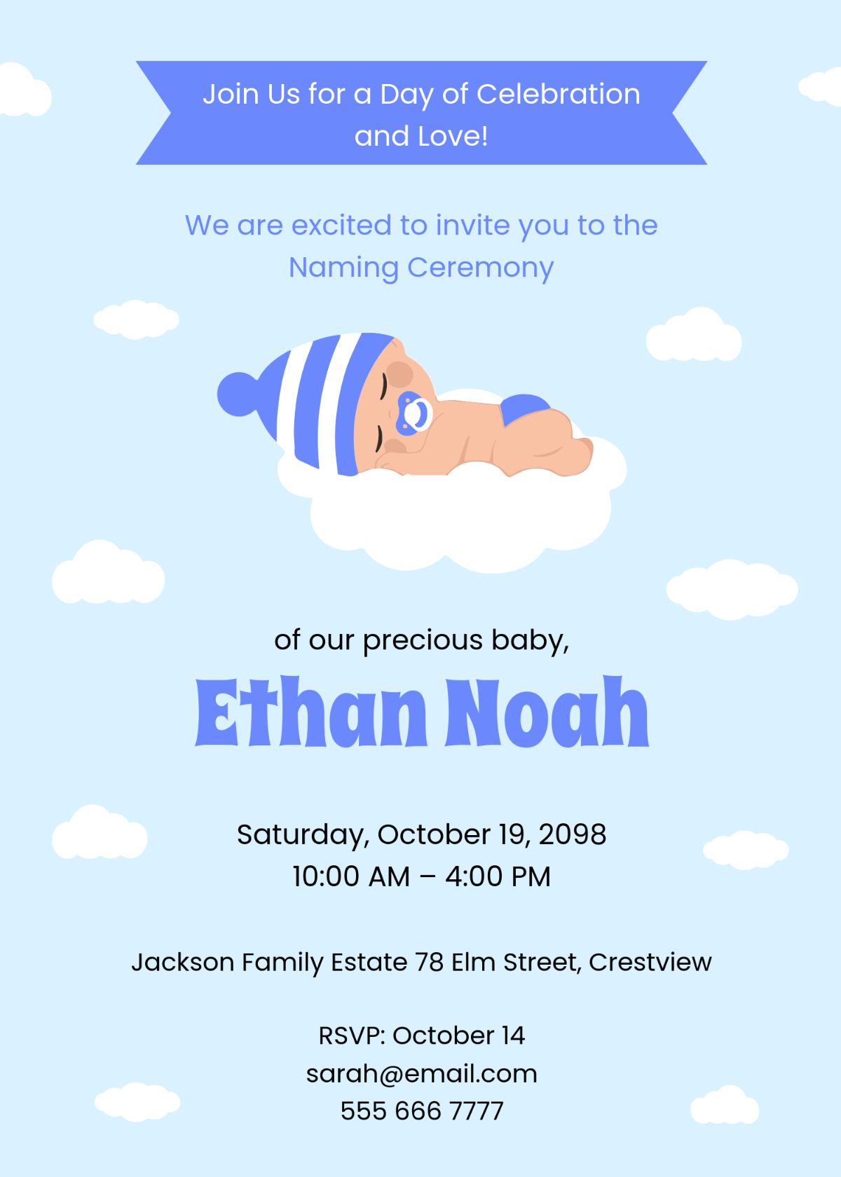 Free Naming Ceremony Day Invitation Template