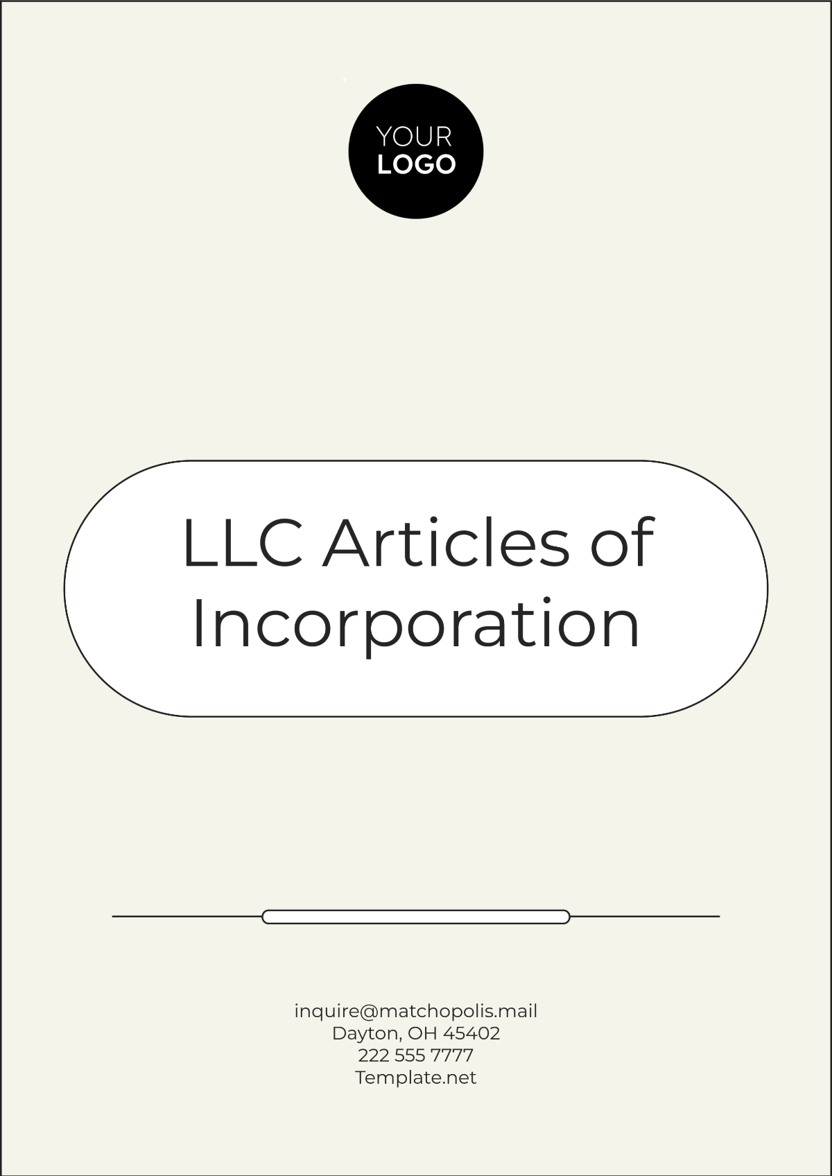 Free LLC Articles of Incorporation Template to Edit Online