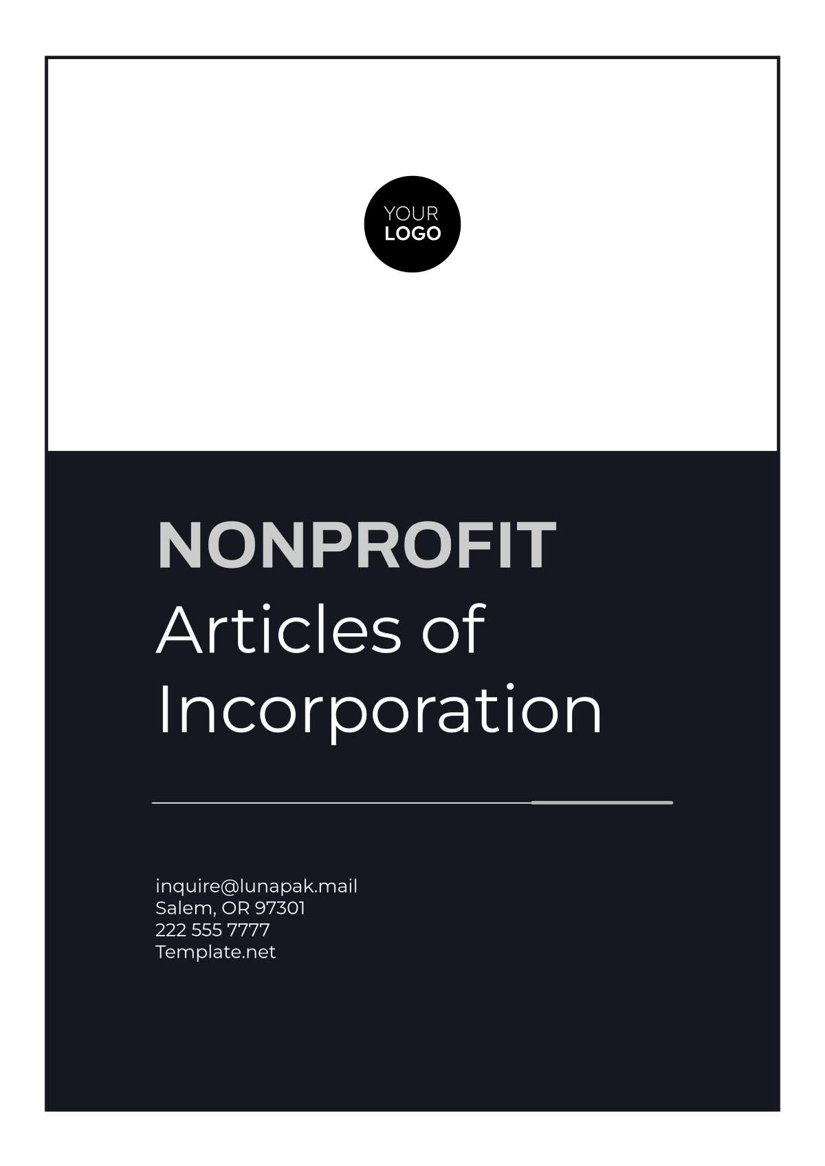 Free Nonprofit Articles of Incorporation Template to Edit Online