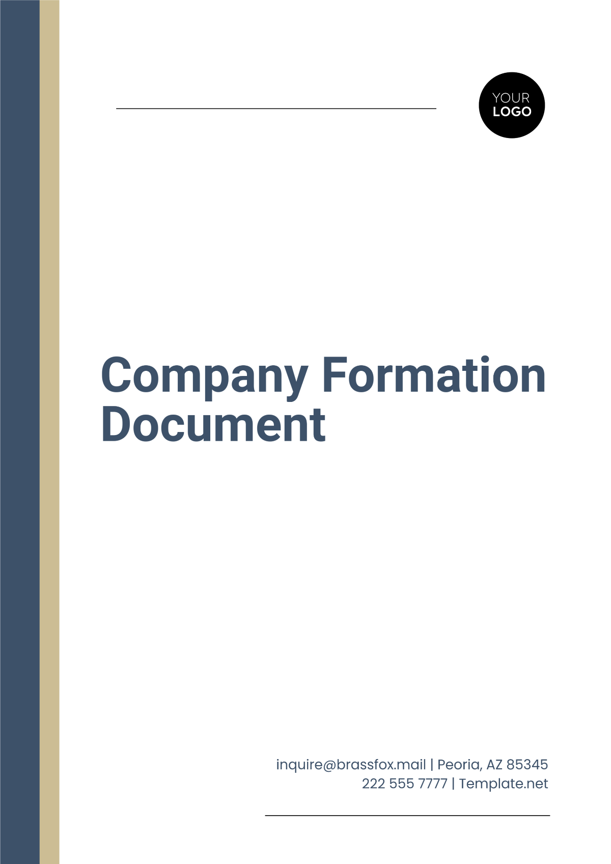 Free Simple Company Formation Document Template to Edit Online