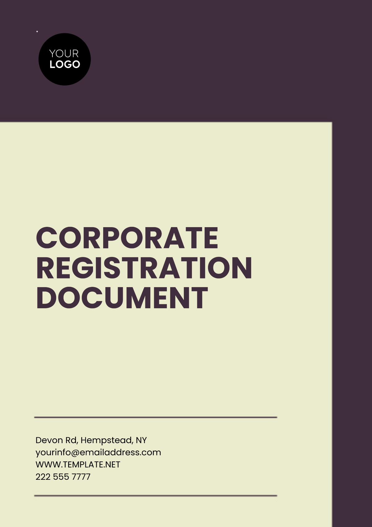 Free Corporate Registration Document Template to Edit Online