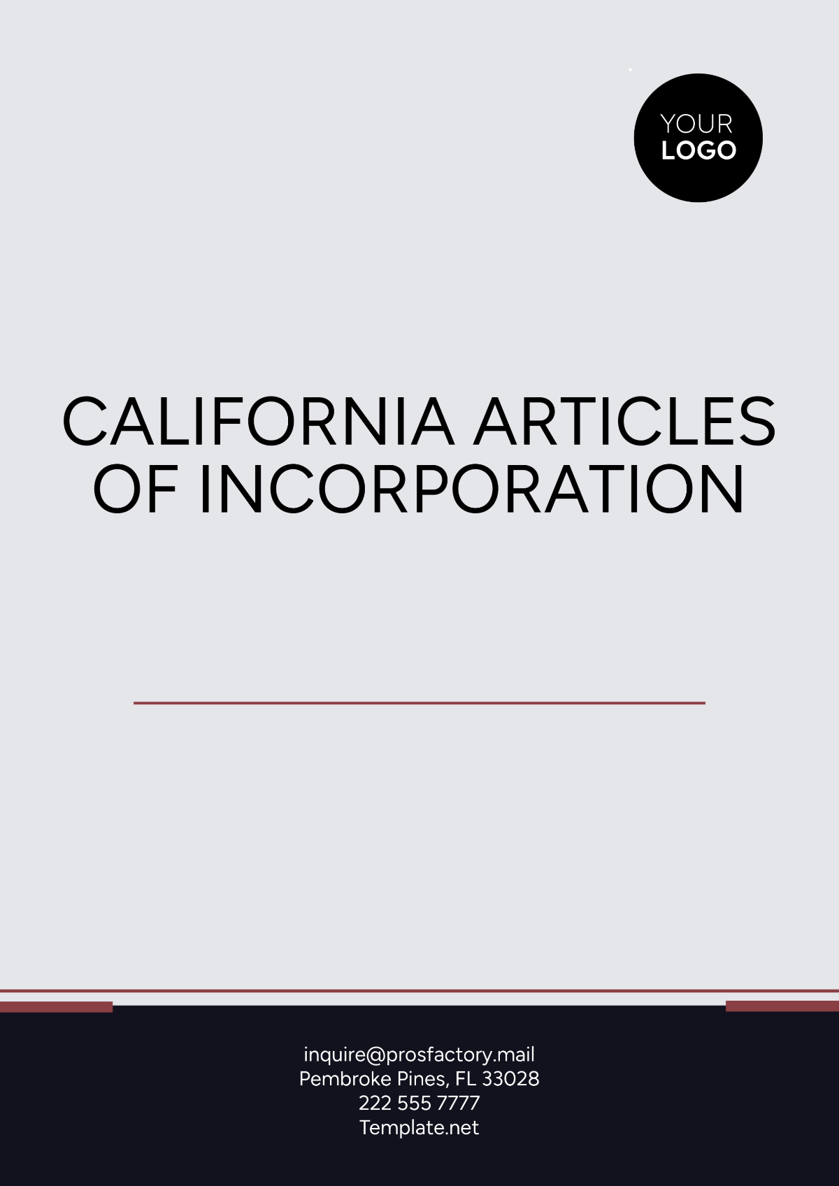 Free California Articles of Incorporation Template to Edit Online