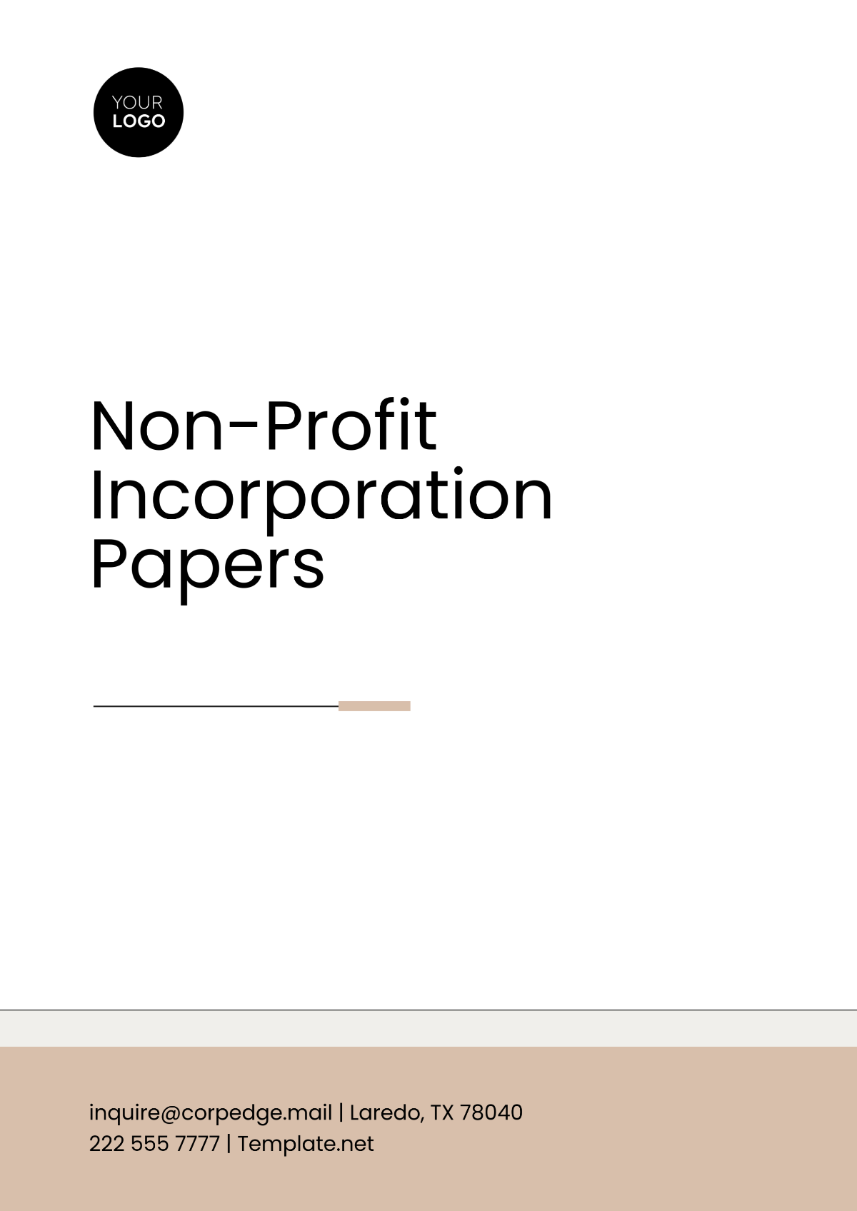 Free Non-Profit Incorporation Papers Format Template to Edit Online