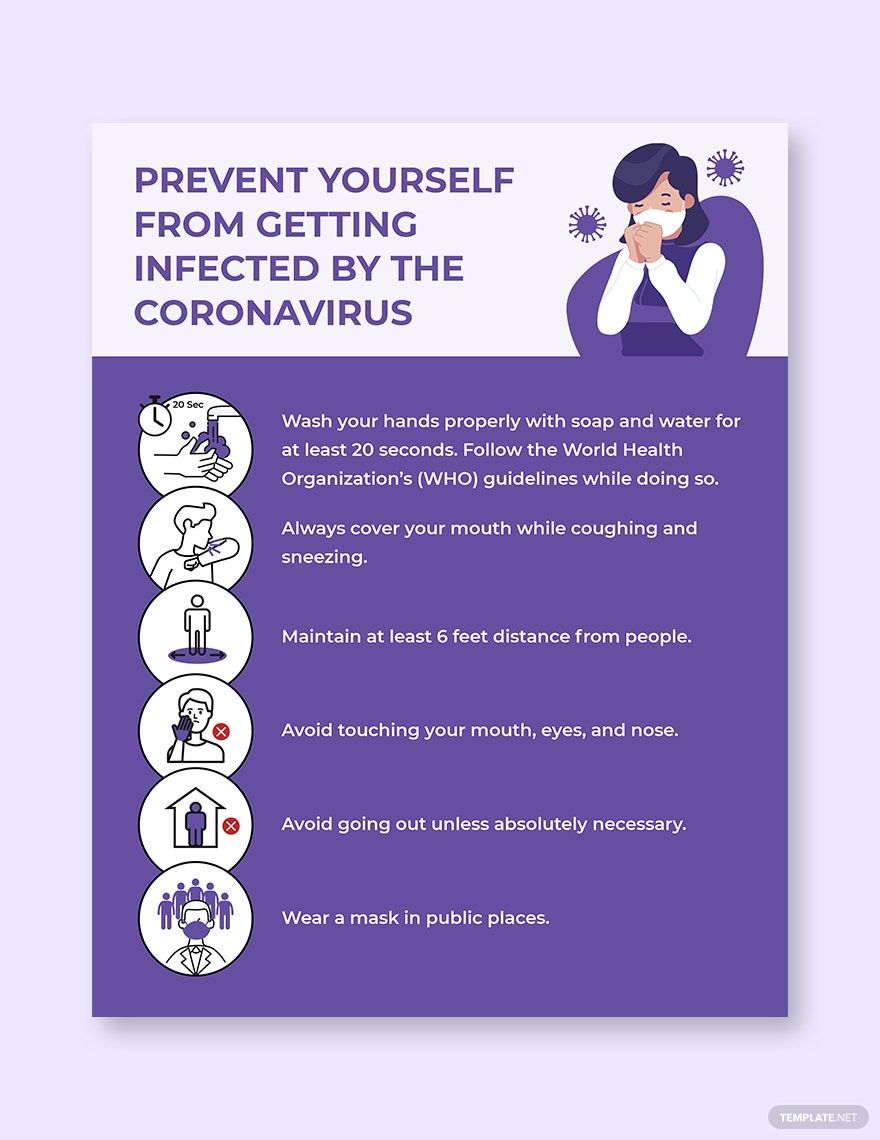 Creative Coronavirus COVID-19 Flyer Template in Illustrator, PSD