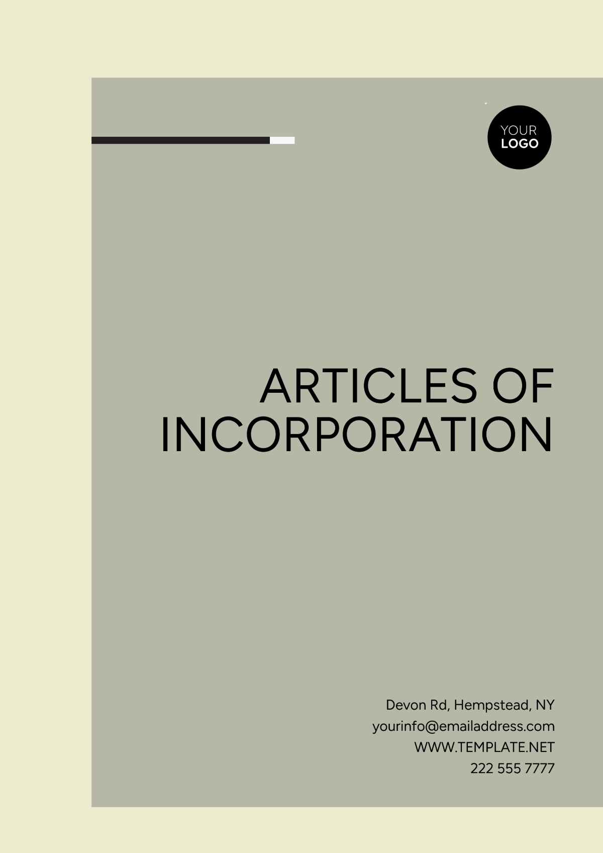 Free Printable Articles of Incorporation Template to Edit Online