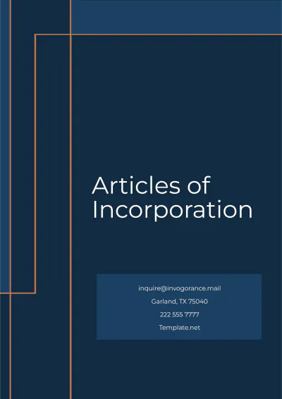 Free Blank Articles of Incorporation Template to Edit Online