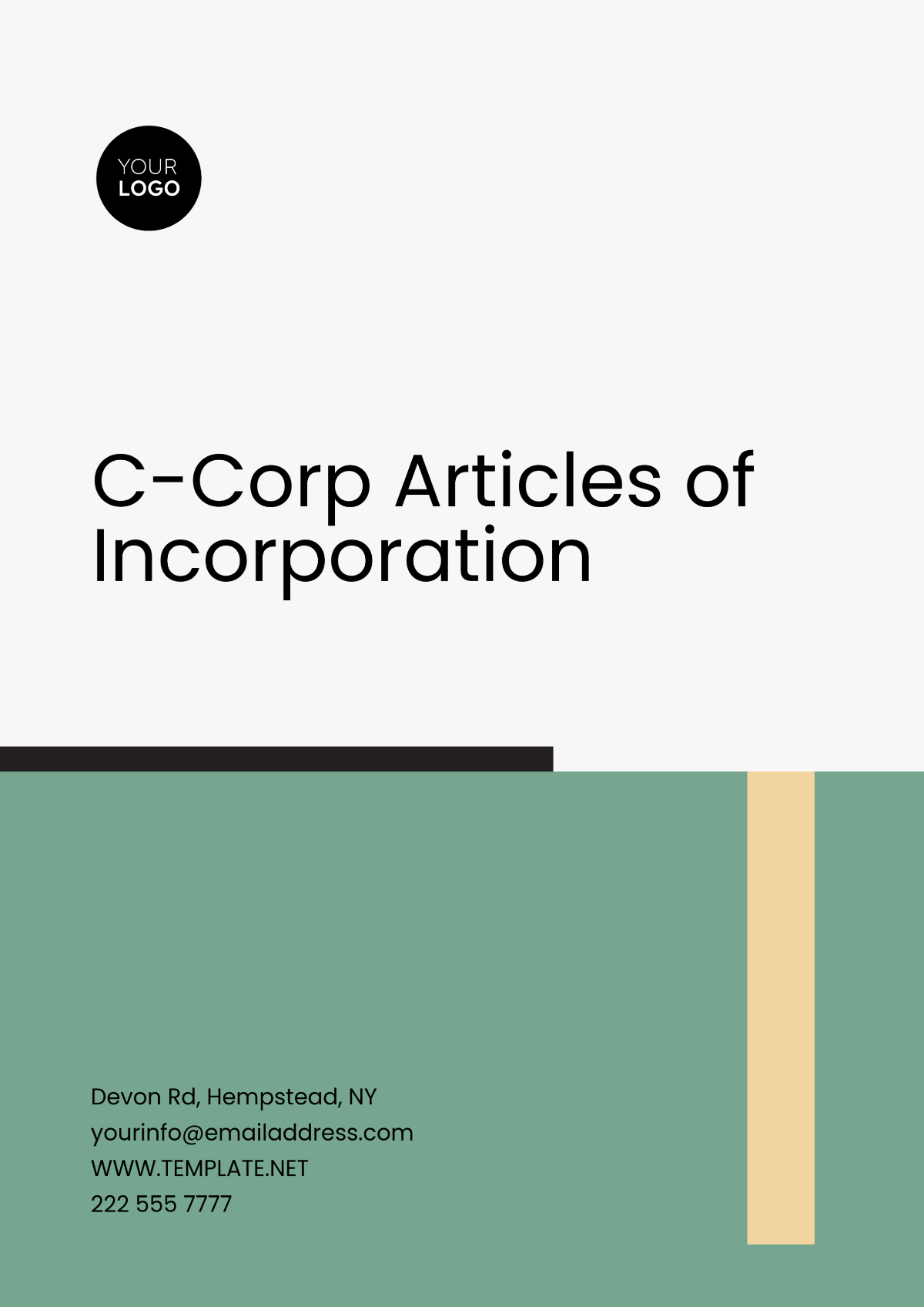 Free C-Corp Articles of Incorporation Template to Edit Online