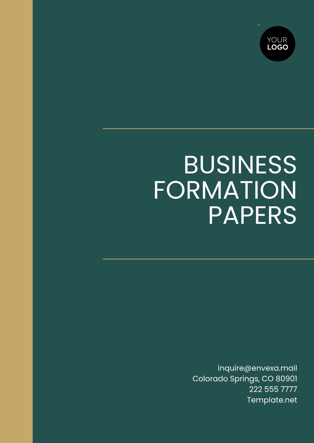 Business Formation Papers Template