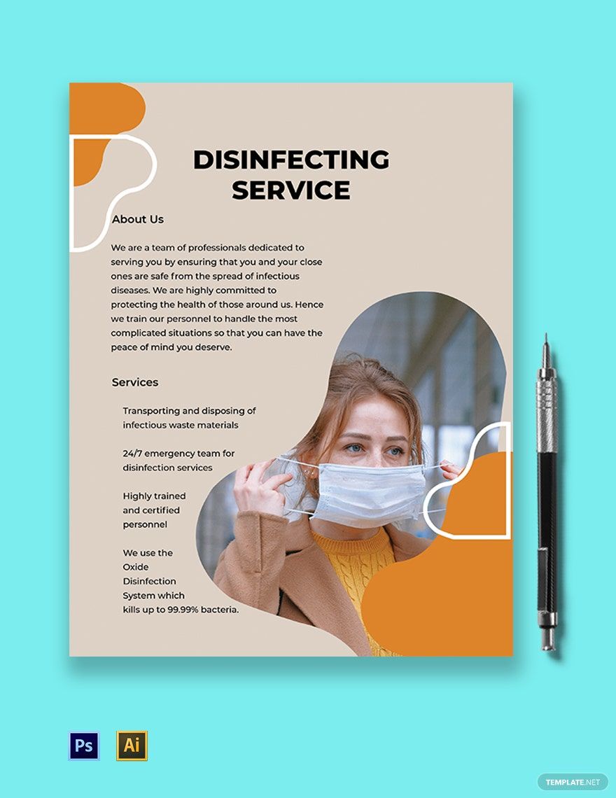 Free Coronavirus Disinfecting Service Business Flyer Template