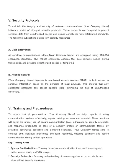 Free Defense Communication Plan Template to Edit Online