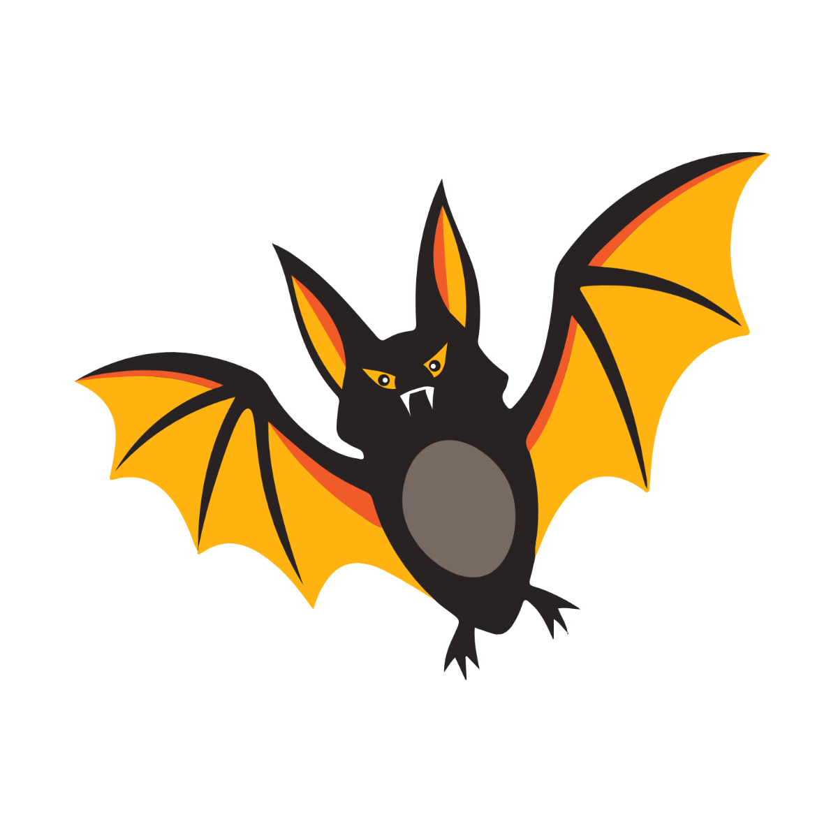 Free Colorful October Bat Clipart to Edit Online