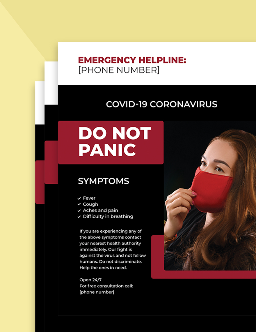  Printable Coronavirus COVID Helpline Flyer 