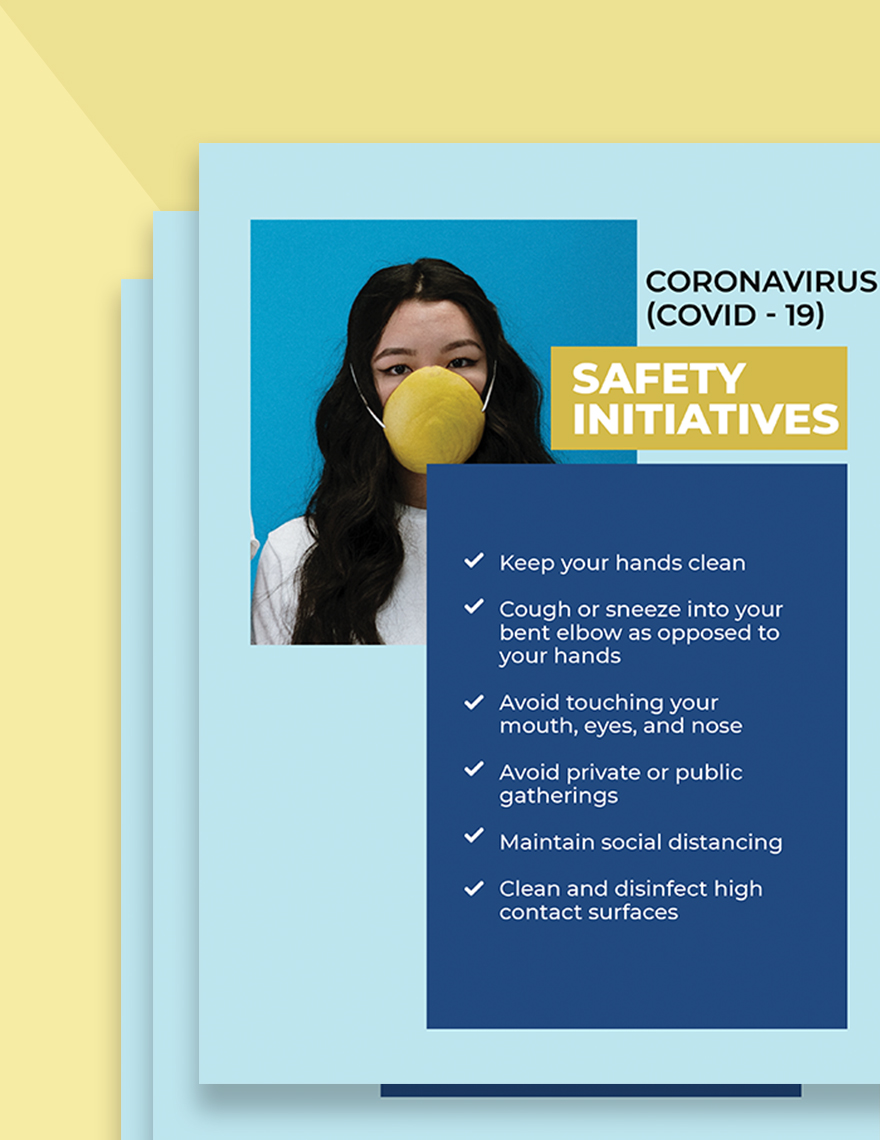 Coronavirus COVID-19 Safety Initiatives Flyer Template