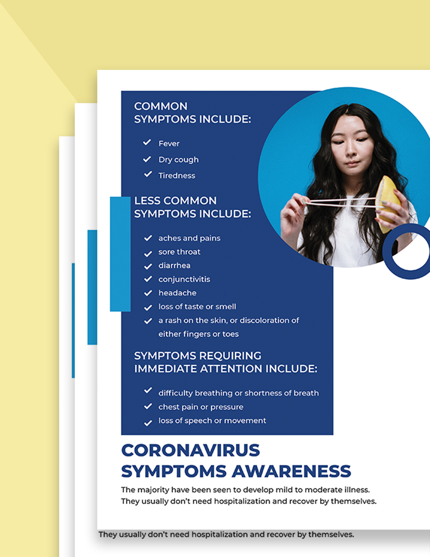 Coronavirus Symptoms Awareness Flyer Template